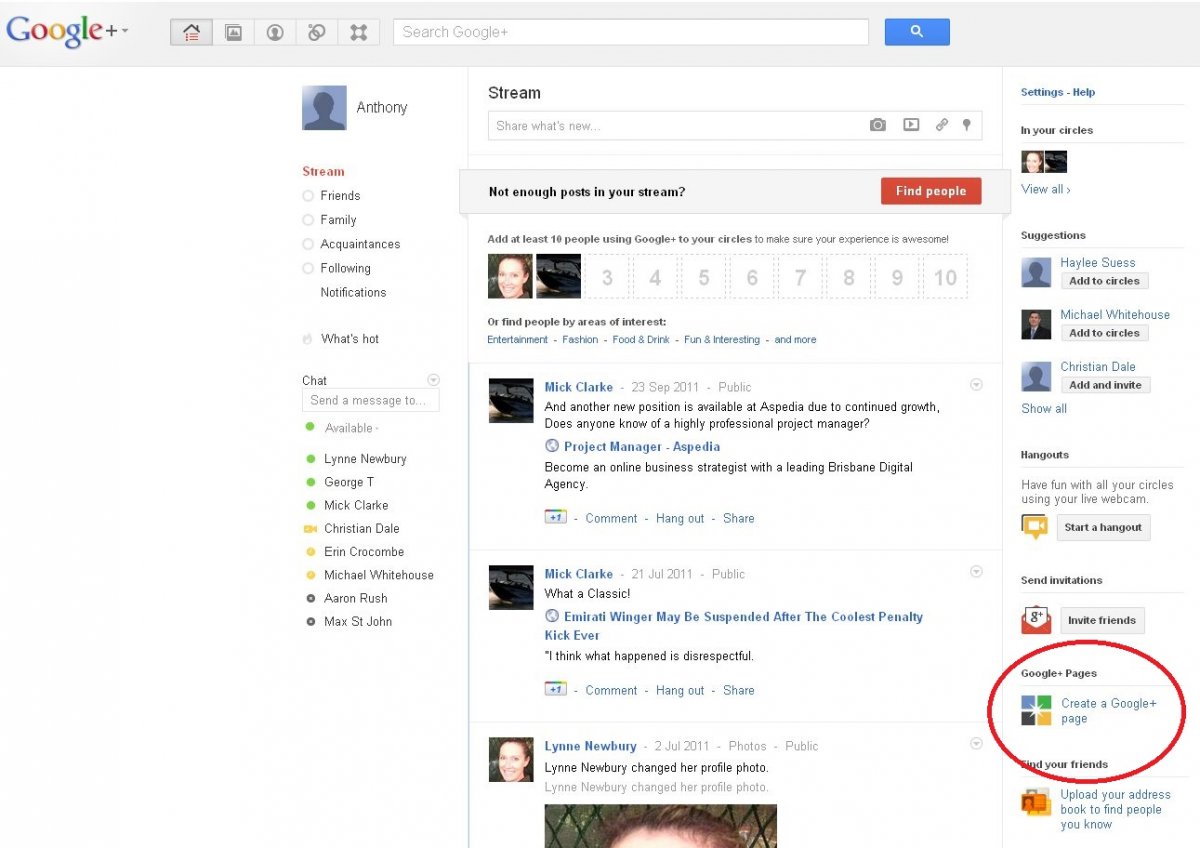 Google+ Create a Business Page